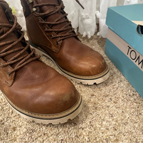 Toms Men’s Ashland 2.0 Waterproof Topaz Brown Leather Boots - Picture 5 of 8